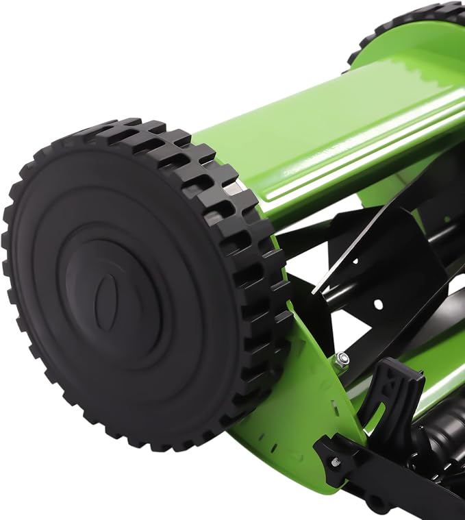 12-Inch Manual Lawn Mower, Adjustable Heights & Efficient Grass Catcher with Collection Bag Push Reel Lawn Mower Push Lawn Sweeper for Garden Yard Park (12-Inch Sweeper) - Image 6
