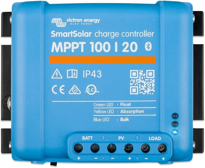 Victron Energy SmartSolar MPPT Solar Charge Controller (Bluetooth) - Charge Controllers for Solar Panels - 100V, 20 amp, 48-Volt by VictronEnergy