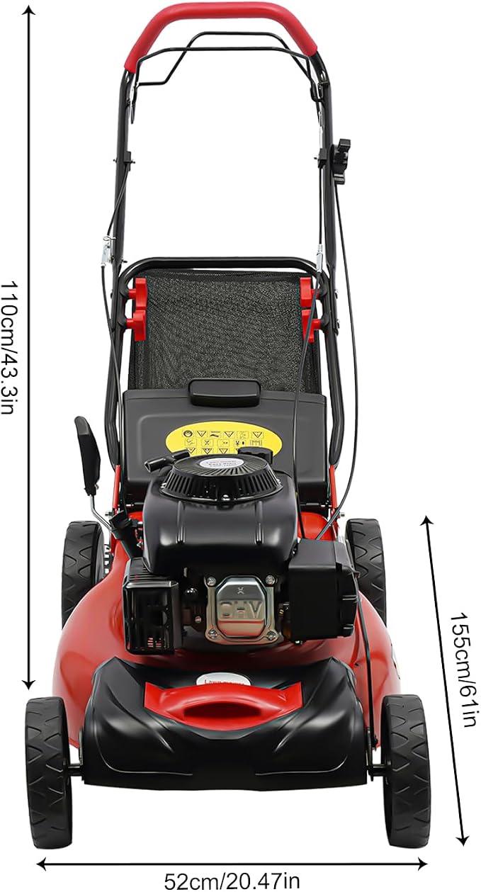 Self Propelled Gas Mower, 140cc 4Stroke Push Mower 140cc 4Stroke Push 3-in-1 Chopper Bagging Side Discharge, 8-Position Height Adjustment - Image 2