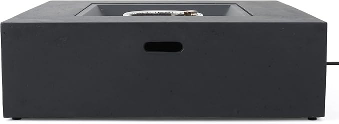 Christopher Knight Home Aidan Outdoor 50,000 BTU Square Fire Pit (No Tank Holder) - Lightweight Concrete - Dark Gray by ChristopherKnightHome