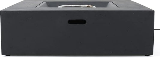 Christopher Knight Home Aidan Outdoor 50,000 BTU Square Fire Pit (No Tank Holder) - Lightweight Concrete - Dark Gray by ChristopherKnightHome
