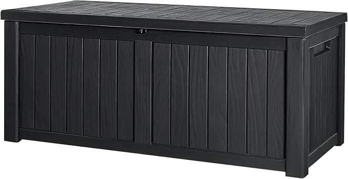 Devoko 120 Gallon Resin Deck Box Waterproof Indoor Outdoor Storage Box Lockable Large Storage Container for Patio Furniture Cushions and Garden Tools by DEVOKO