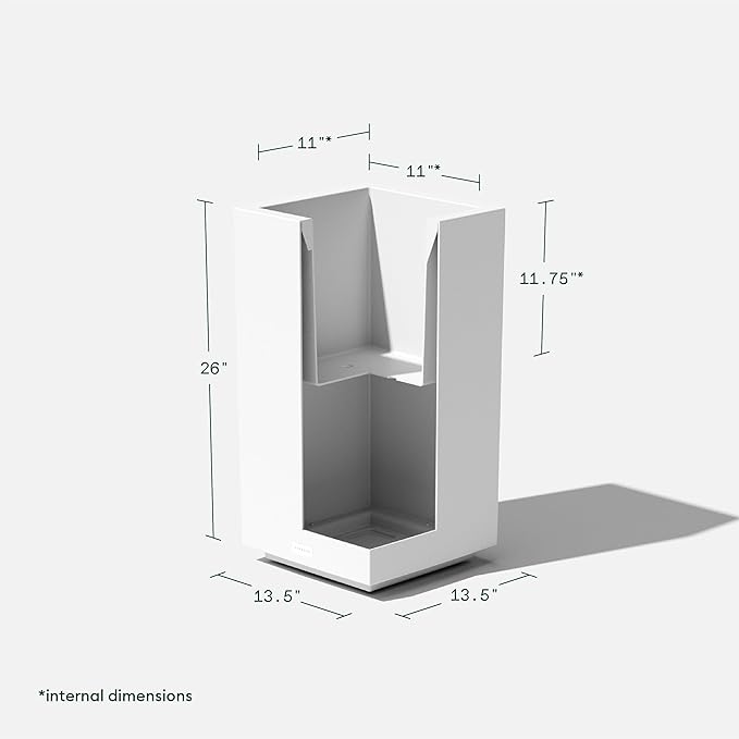 Veradek Block Series Pedestal Planter - Tall Planter for Indoor or Outdoor Front Porch | All-Weather Use with Removable Insert Bucket | Modern Décor for Flowers, Tall Trees, Faux Plants