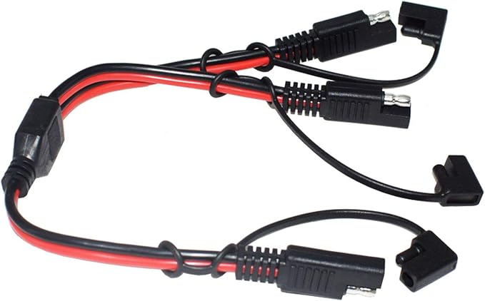 14AWG SAE DC Power Automotive Connector Cable Y Splitter 1 to 2 SAE Extension Cable, Fit for Suitable for Solar Battery Connection and Transfer 12inch/30cm - with Protective Cover - Image 5