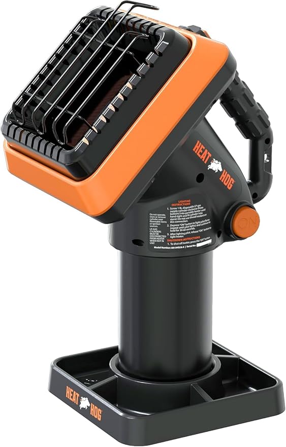 Heat Hog 4,000 BTU Portable Propane Radiant Space Heater, Indoor, Outdoor, Garage, Camping, Outdoor Sports, Boating, RVs, Angled Design, Gas Powered