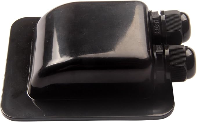LINKSOLAR Weatherproof ABS Solar Double Cable Entry Gland,Curved Cable Connector for All Cable Types 6mm?? to 12mm?? for Rv, Campervan, Boat (Type D, Black) - Image 6