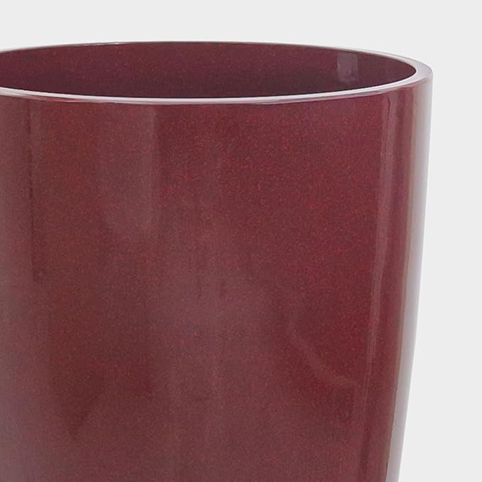 ZMTECH 24 21 12 10 Inch Tall Plant Pots for Indoor & Outdoor Use Set of 4, Large Plastic Planters with Drainage Hole and Saucer for Outside,Front Porch, Patio, Garden, Wine Red