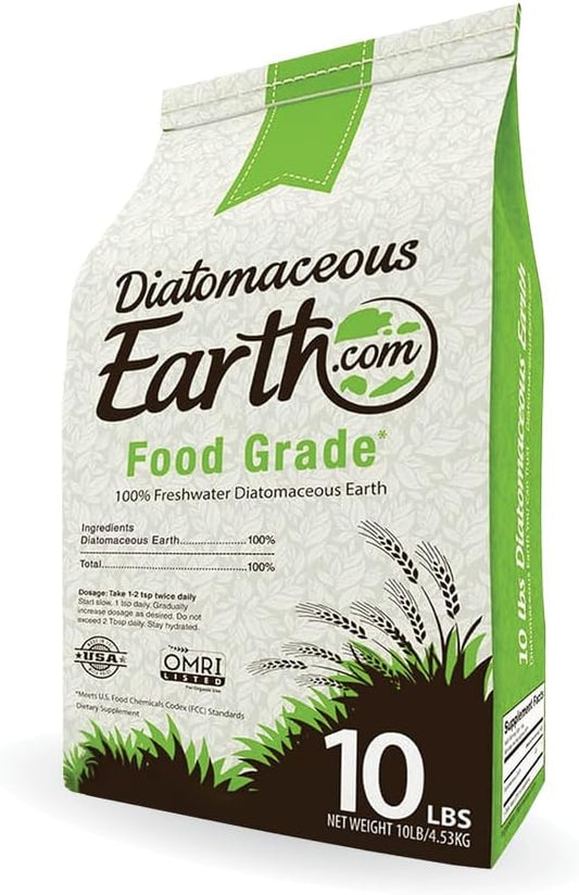 DiatomaceousEarth Food Grade Diatomaceous Earth – 10lb | 100% Organic, All-Natural Powder | Safe for Humans & Pets | OMRI Listed for Organic Use by DiatomaceousEarth