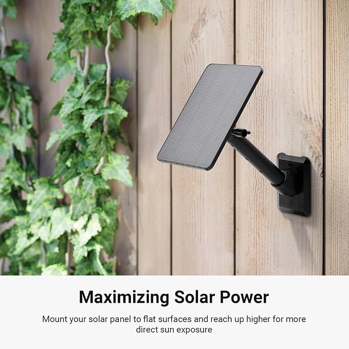 Holicfun Universal Solar Panel Wall Mount for Ring, Eufy, Arlo, Wyze, Reolink Solar Panels and More, Extended Mounting Arm, Multi-Angle Adjustable (Black) - Image 3