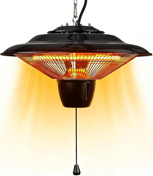 1500W Hanging Patio Heater for Outdoor,Ceiling Mounted Heaters for Balcony, 3s Fast Heating Infrared Heater for Gazebo, Living Room, and Courtyard,Overheat Protection, IP23 Waterproof