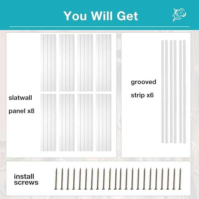 NeatiEase Slatwall Panel Wall Storage Systems, 4 x 8ft Slat Wall Paneling Garage Wall Organizer, Heavy Duty Wall Mounted PVC Wall Rack (White) - Image 3