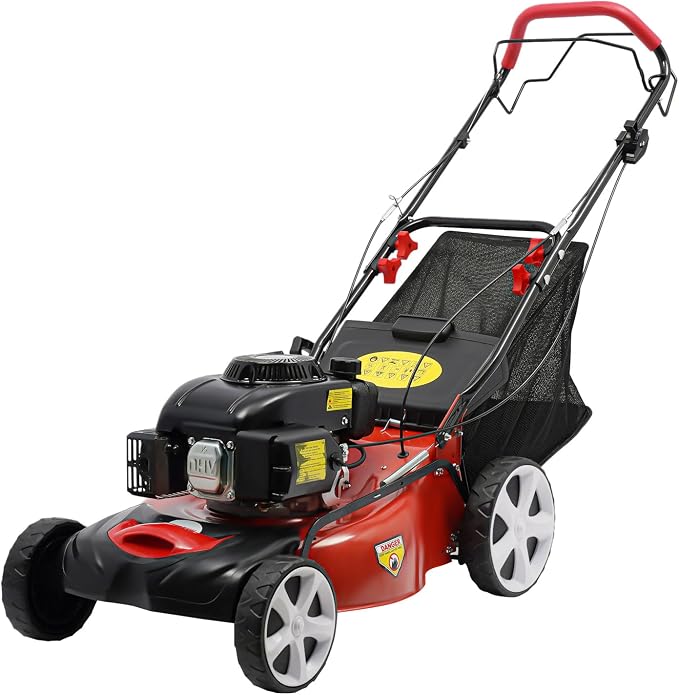 140CC 20in Gas Powered Lawn Mowers, 5HP 4-Stroke Single Cylinder Self-propelled Gas Lawn Mower with 8 Gears, Gas Walk Behind Push Mower for Lawn Mowing Work by Unknown