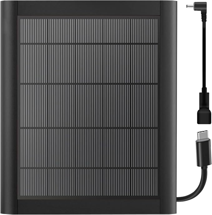 8W Solar Panel Charger for Camera, 9.8inch Camcorder Solar Panel with 10FT USB C Cable for Outdoor Cam Plus, Stick Up Cam/Pro, Spotlight Camera Plus/Pro Battery (8W-1Pack) by Unknown