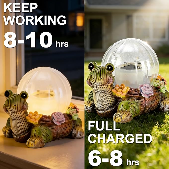 Mini Solar Turtle Statue Lights for Garden Decor with LED Outdoor Figurine Lighting Resin Succulent Tortoise Decorations for Patio Lawn Yard Home Valentine Mom Wowen Gifts