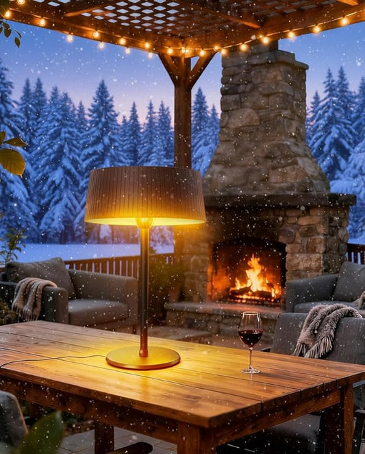 Electric Outdoor Patio Heater, 1500W Tabletop Infrared Heater for Indoor & Outdoor, IP55 Waterproof, Fast Heating, Tip-Over Protection, Perfect for Garden, Balcony, Garage, Porch (brown, tabletop)
