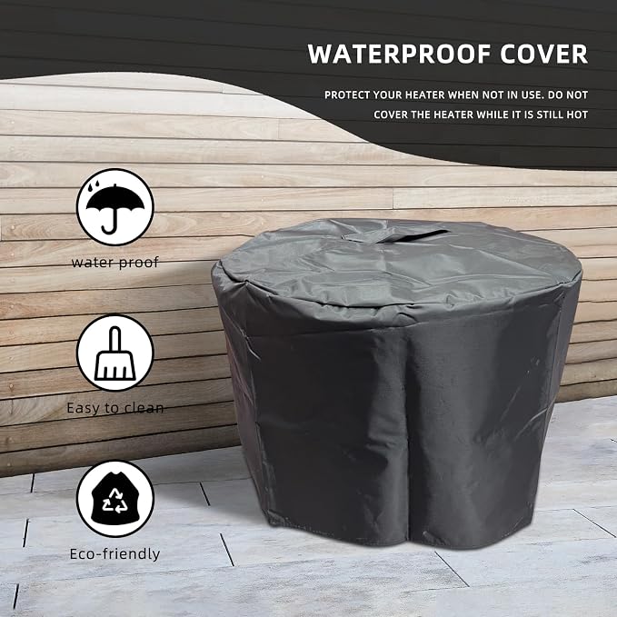 Afterglow Smokeless Fire Pit, 20.5" Round Wood Burning Stainless Steel Top & TerraFab Base, Firepit with Weather Cover Perfect for Outdoor Patio Garden, Dark Grey - Image 7