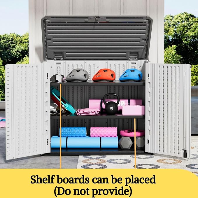 ZZM 4x2.5 FT Outdoor Storage Shed, Resin Waterproof Storage Cabinet for Garden Tools with Lockable Lid,Latch (White) - Image 2