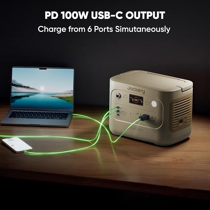 Jackery Explorer 1000 v2 Portable Power Station,1070Wh LiFePO4 Battery,1500W AC/100W USB-C Output, 1 Hr Fast Charge, Solar Generator for Camping,Emergency, RV, Off-Grid Living(Dune White) - Image 7