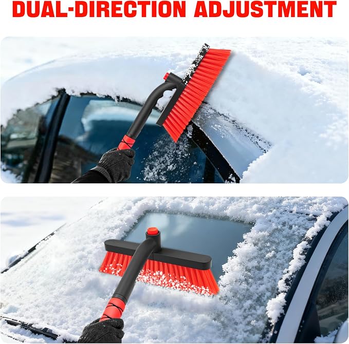 nacena Snow Brush and Ice Scrapers for Car Windshield, Detachable Snow Remover for Cars EVA Foam Grip and Rotatable Brush Head Snow Scraper for Car Trucks SUV, Winter Cars Accessories (Red) - Image 8