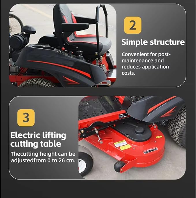 Zero Turn Riding Lawn Mower, Precision Control, Stable Four Wheel Design, for Golf Course, Landscaping, Yard Grass Cutting - Image 7