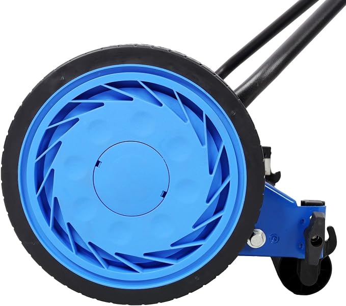 16 Inch Push Reel Lawn Mower with 5-Blade Ball Bearing System, Manual Walk Behind Mower, Heat-Treated Steel Blades, Adjustable Height 0.5-2.25 Inch, Blue - Image 6