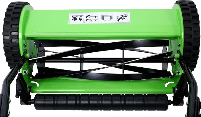 16-Inch 5-Blade Push Reel Lawn Mower with Grass Catcher (Green) - Image 7