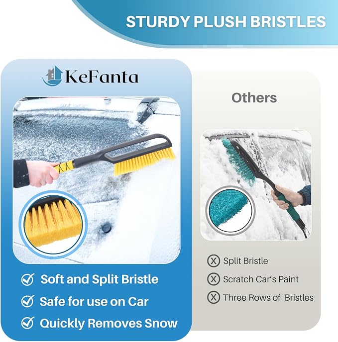 KeFanta Ice Scrapers for Car Windshield, 2 Pack 27'' Snow Removal Brush for SUV and Truck Window, Automotive Winter Accessories - Image 3