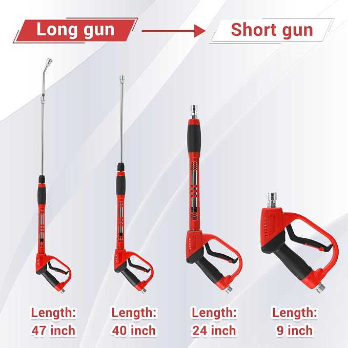 Tool Daily Pressure Washer Gun with Replacement Wand Extension, 30 Degree Curved Rod, 5 Nozzle Tips, 4000 PSI - Image 3