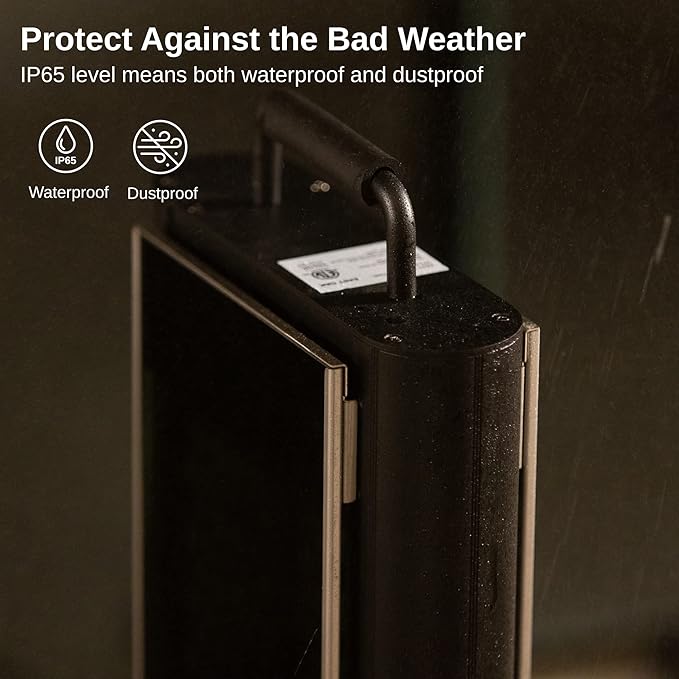 EAST OAK 1200W Patio Heater, Under Table Electric Heater with Double-Sided Design Silent Heating, IP65 Waterproof Portable Outdoor Heater with Handle and Protection from Tip-Over & Overheating
