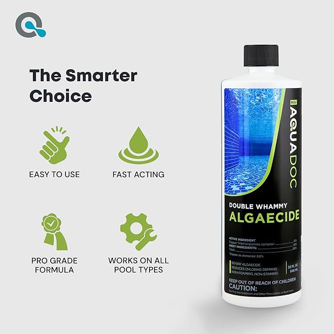 Copper Pool Algaecide for Swimming Pool - 90 Day Algaecide for Inground Pool to Prevent and Remove Pool Algae - Super Algaecide for Pool Opening - AquaDoc 32oz - Image 6