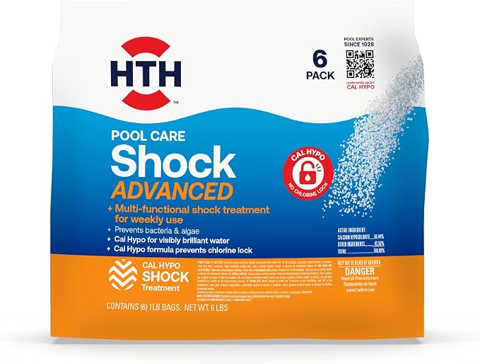 Pool RX 101001 6 Month Algaecide Blue Treats 7.5k-20k gallons + HTH 52036 Swimming Pool Care Shock Advanced, Swimming Pool Chemical, Cal Hypo Formula, (6 pack) - Image 5