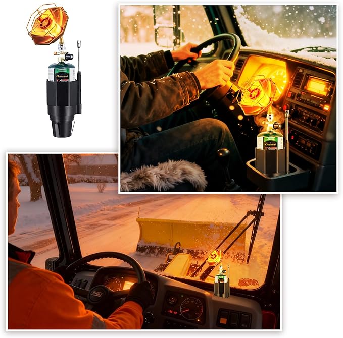 6200 BTU Propane Camping Heater, Portable Tent Heater with Radiant Burner, Adjustable Flame, Stable Base, Fits 1 lb Propane Tank for Outdoor Use