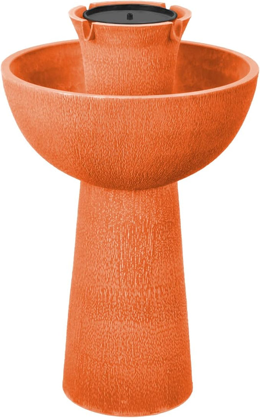 Bernini Alba Cordless Water Fountain - 26" Battery Powered Water Fountains Outdoor or Indoor for Garden, Patio, Deck, Porch and Home, Requires No Cords or Plumbing, with 3-in-1 Finial (Terracotta)