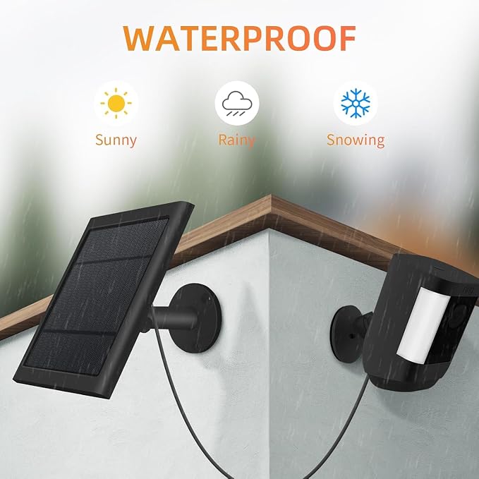 Solar Panel for Ring(2nd Generation) Camera (Black 2Pack) (Black 3PCS) - Image 5