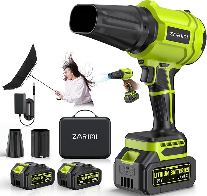 YUQUESEN Cordless Leaf Blower, 980,000 RPM Handheld Leaf Blower with 2 X 4.0Ah Batteries & Charger, Lightweight Leaf Blowers for Patio Cleaning, Lawn Care, Leaves, Dust - Light Green by WelcometoYUQUESEN