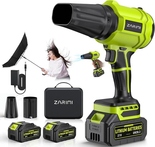 YUQUESEN Cordless Leaf Blower, 980,000 RPM Handheld Leaf Blower with 2 X 4.0Ah Batteries & Charger, Lightweight Leaf Blowers for Patio Cleaning, Lawn Care, Leaves, Dust - Light Green by WelcometoYUQUESEN