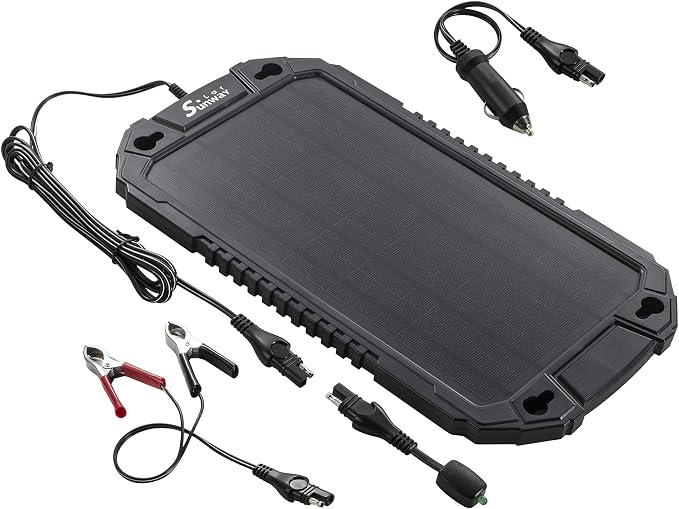 Sunway Solar Car Battery Trickle Charger & Maintainer 12Volt 8W Solar Panel Power Charger kit Portable Waterproof for Automotive RV Marine Boat Truck Motorcycle Trailer Tractor Powersports Snowmobile - Image 6