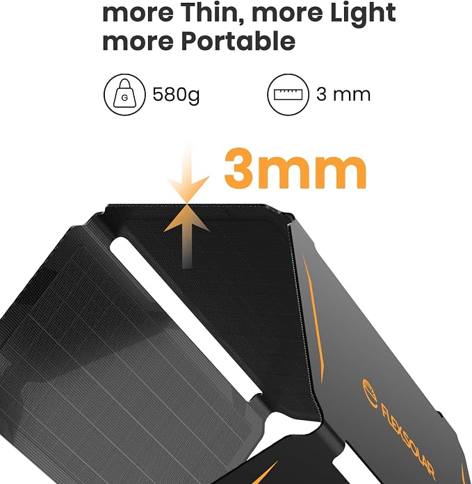 FlexSolar 30W Portable Solar Panel Chargers QC3.0 18W USB-A USB-C Output Foldable Small Power Emergency ETFE Panels IP67 Waterproof Camping Backpacking Hiking for Cell Phone Power Banks Flashlight - Image 6