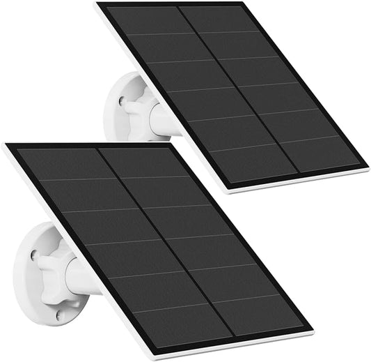 Solar Panel for Security Camera, 5W USB Solar Panel Compatible with Rechargeable Battery Camera, Solar Panel Charger for Camera with IP65 Waterproof, Adjustable Bracket, 9.8ft Cable(2 Pack) by EverExceed