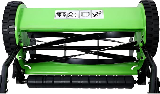 14-Inch 5-Blade Push Reel Lawn Mower with Grass Catcher, Green - Adjustable Height Precision Cutting, Eco-Friendly Manual Lawn Mower with Durable Steel Blades for Lawn Maintenance - Image 6
