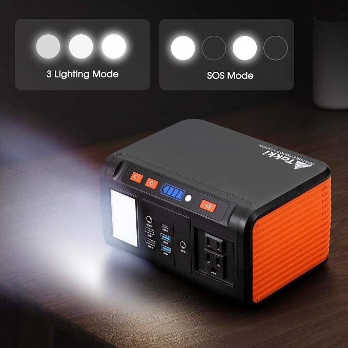 Takki Solar Generator 250W Portable Power Station with 40W Solar Panels 222Wh Pure Sine Wave Camping Lithium Battery Power Pack with AC 110V Outlet for Camping CPAP Home Use Emergency Outdoor - Image 9