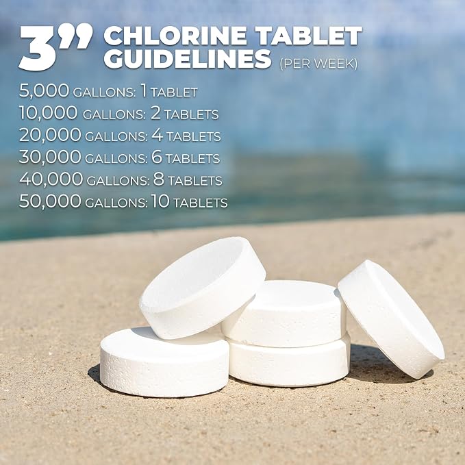 Xtremeclear 3" Swimming Pool Chlorine Tablets 99% Pure Tri-Chlor| Long Lasting & Slow Dissolving | Pro-Grade Pool Sanitizer | 5 Pounds Bucket - Image 4
