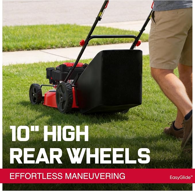 PowerSmart EasyGlide 21-Inch Gas Lawn Mower, 144cc 4-Stroke OHV Engine, Push Walk-Behind, 3-in-1 Mulch/Bag/Side Discharge, Steel Deck, 6 Height Adjustment - Image 8