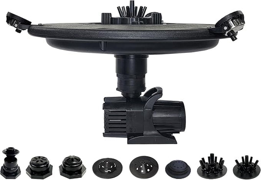 HALF OFF PONDS Floating Fountain, 3/4 HP Pond Aerator, 200 ft Cord, 8,000 GPH Water Pump, 11 Spray Patterns, White LED Lights, for Ponds, Lakes & Water Gardens