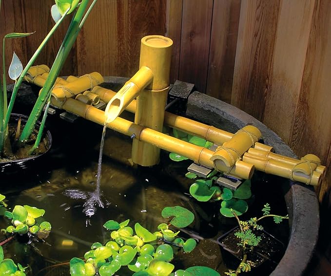 Aquascape Adjustable Pouring Bamboo Fountain Fountain for Ponds and Water Gardens, Poly-Resin | 78308