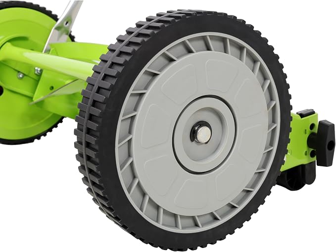 14in Push Reel Lawn Mower 5-Blade Manual Grass Cutter for Small Lawns,Lightweight & Eco-Friendly Adjustable Cutting Height 0.5"-2.25",Noise-Free & Low Maintenance,Green Color - Image 6