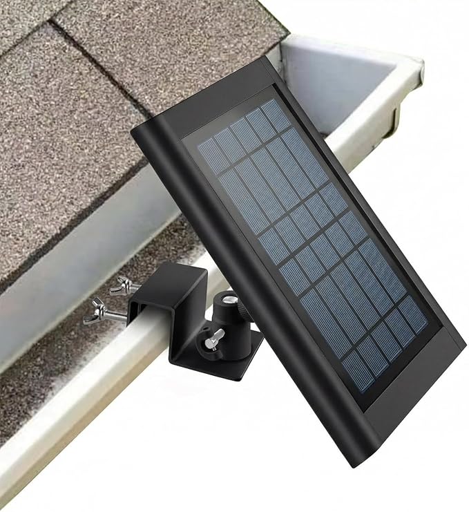 ALERTCAM Gutter Mount for Solar Panel, Adjustable Weatherproof Aluminum Alloy Mount Bracket, Perfect Angle to Get Adequate Sunlight (Black) by ALERTCAM
