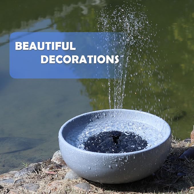 Solar Bird Bath,11.2" Solar Fountain birdbaths for Outdoors,Bird Baths Bubbler,for Garden Patio Terrace Decoration