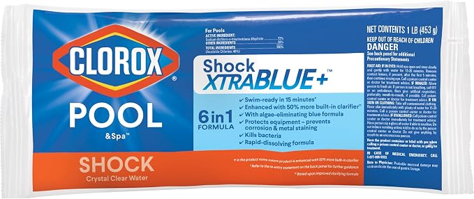 Clorox® Pool&Spa™ Shock XTRABLUE® Plus, Kills Bacteria & Algae in Swimming Pools, Swim-Ready in 15 Minutes, (36-Pack) - Image 5