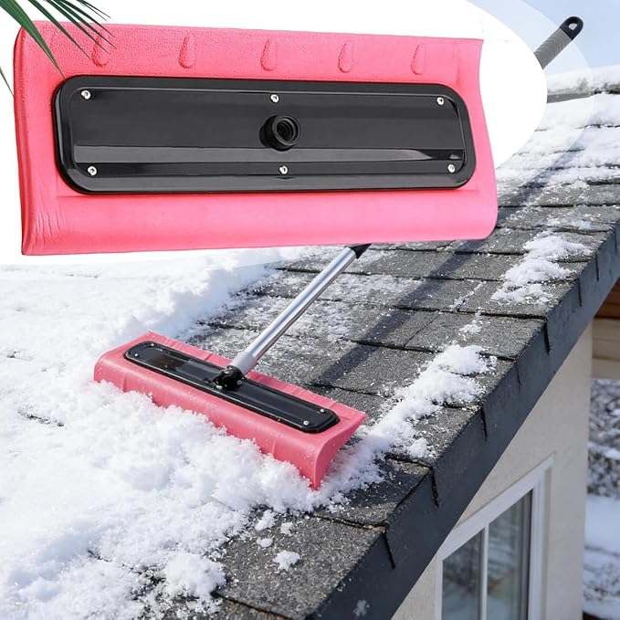 Foam Snow Pusher, Snow Roof Rake, Roof Snow Removal Tool with Wide Head, Lightweight No Scratch Foam Snow Broom, Foam Snow Brush for Roof Vehicle Garage Lawn Backyard Outdoor Driveway - Head Only - Image 6